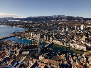 Aerial shot of Zurich